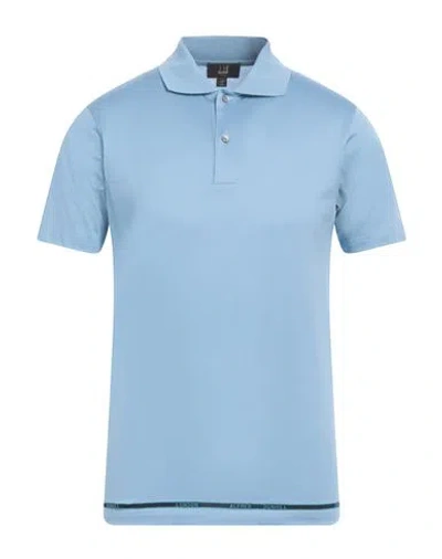 Dunhill Man Polo Shirt Sky Blue Size S Cotton