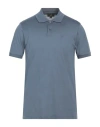 Dunhill Man Polo Shirt Slate Blue Size L Cotton