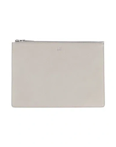 Dunhill Man Pouch Light Grey Size - Soft Leather In Neutral