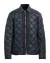 Dunhill Man Down Jacket Black Size Xs Polyamide, Calfskin In Navy Blue