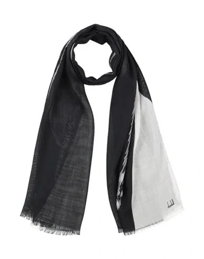 Dunhill Man Scarf Black Size - Wool, Mulberry Silk
