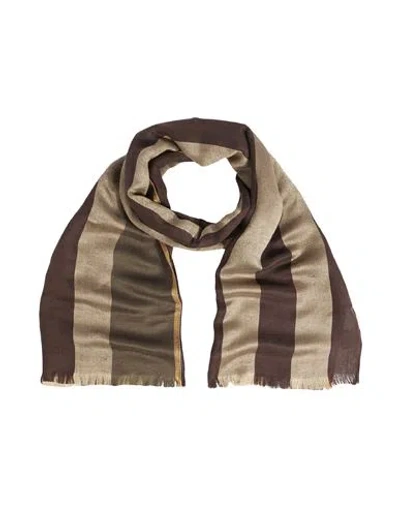 Dunhill Man Scarf Cocoa Size - Silk, Linen In Brown