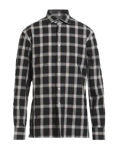 Dunhill Man Shirt Black Size Xl Cotton, Tencel