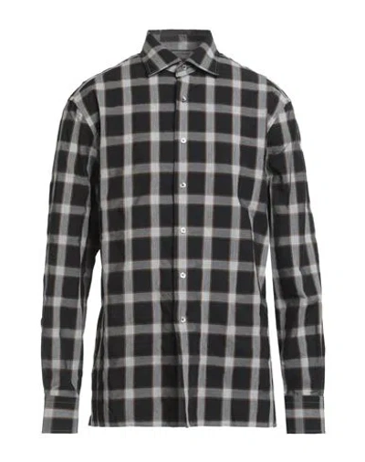 Dunhill Man Shirt Black Size S Cotton, Tencel