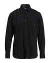 Dunhill Man Shirt Black Size Xl Wool, Viscose