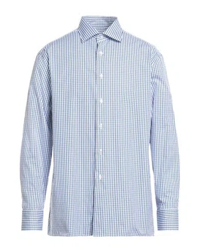 Dunhill Man Shirt Blue Size Xl Cotton