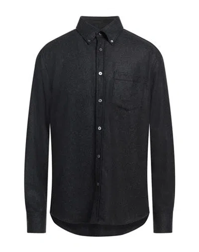 Dunhill Man Shirt Charcoal Size Xl Wool In Grey