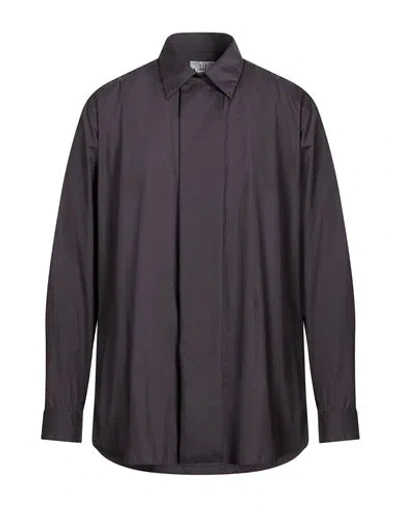 Dunhill Man Shirt Charcoal Size Xl Wool, Mulberry Silk In Multi