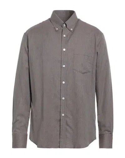 Dunhill Man Shirt Dove Grey Size Xl Cotton In Gray