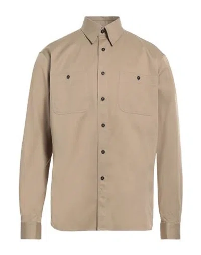 Dunhill Man Shirt Khaki Size Xl Cotton In Brown