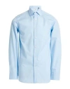 Dunhill Man Shirt Light Blue Size 14 Cotton In Blue