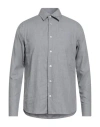 Dunhill Man Shirt Light Grey Size M Cotton, Cashmere, Wool In Gray