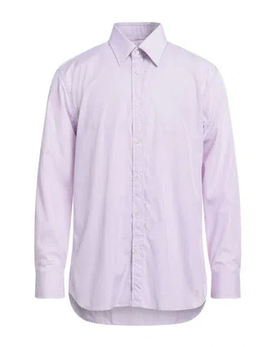 Dunhill Man Shirt Lilac Size 17 Cotton In Purple
