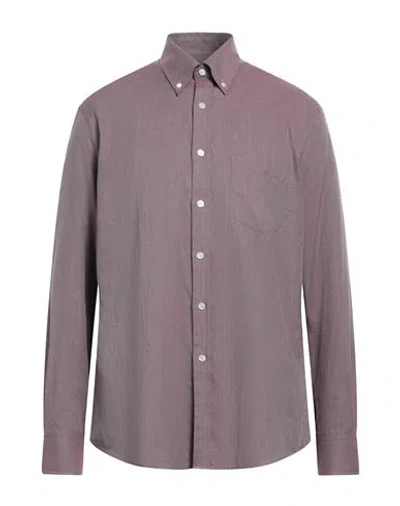 Dunhill Man Shirt Mauve Size Xxl Cotton In Purple
