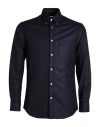 Dunhill Man Shirt Midnight Blue Size Xl Wool In Blue