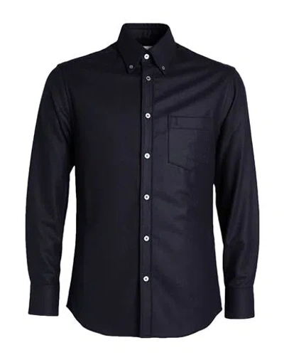 Dunhill Man Shirt Midnight Blue Size Xl Wool