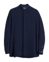 Dunhill Man Shirt Midnight Blue Size Xs Silk