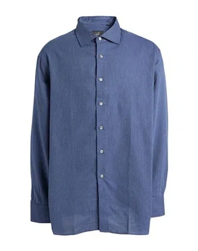 Dunhill Man Shirt Midnight Blue Size Xxl Cotton