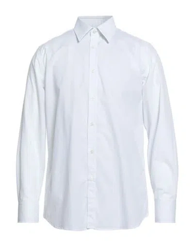 Dunhill Man Shirt Sky Blue Size 17 Cotton In White
