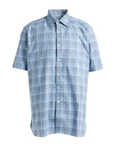 Dunhill Man Shirt Sky Blue Size L Cotton