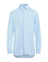 Dunhill Man Shirt Sky Blue Size L Cotton In Blue