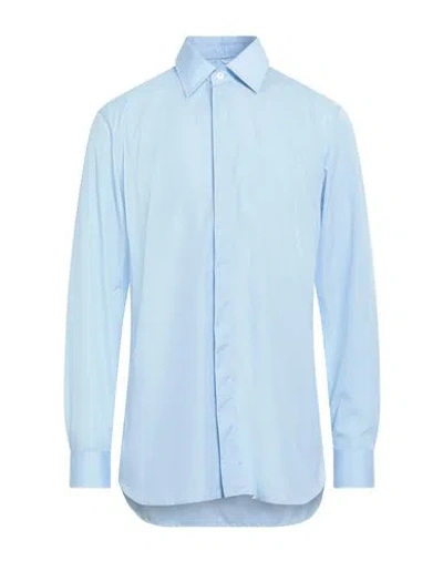Dunhill Man Shirt Sky Blue Size L Cotton