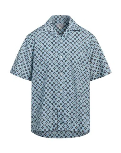 Dunhill Man Shirt Sky Blue Size Xxl Cotton, Mulberry Silk
