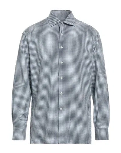 Dunhill Man Shirt Slate Blue Size Xxl Cotton