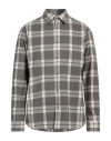 Dunhill Man Shirt Taupe Size M Cotton In Grey