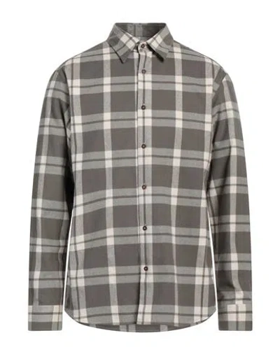 Dunhill Man Shirt Taupe Size M Cotton In Grey