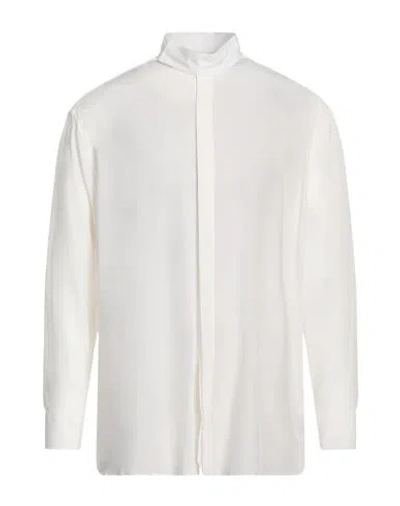 Dunhill Man Shirt White Size L Silk