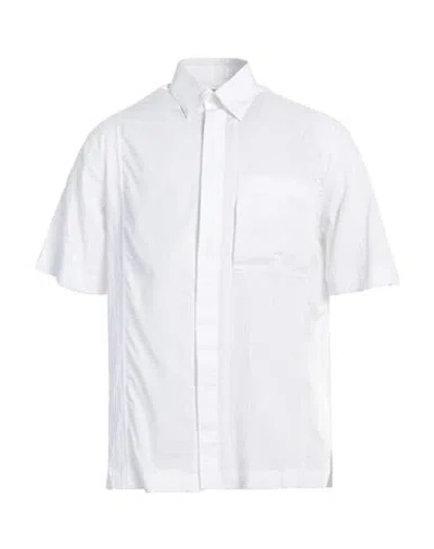 Dunhill Man Shirt White Size L Cotton, Elastane