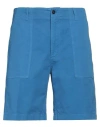 Dunhill Man Shorts & Bermuda Shorts Azure Size 40 Cotton In Blue