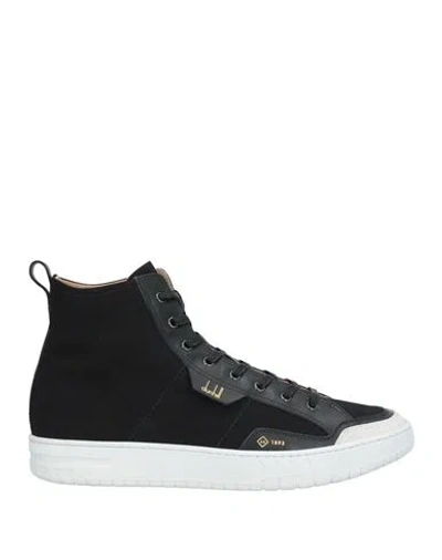Dunhill Man Sneakers Black Size 8 Leather, Textile Fibers