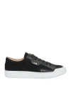 Dunhill Man Sneakers Black Size 9 Leather, Textile Fibers In Black
