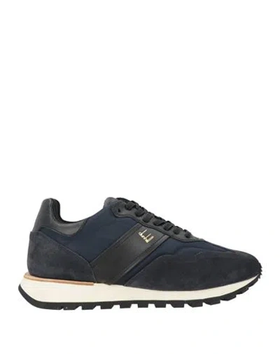 Dunhill Man Sneakers Navy Size 8.5 Leather, Textile Fibers