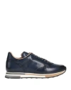 Dunhill Man Sneakers Navy Size 8.5 Soft Leather In Blue