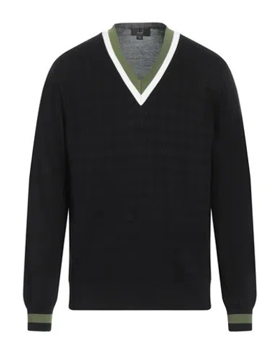 Dunhill Man Sweater Black Size Xxl Mulberry Silk, Cotton
