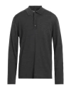 Dunhill Man Sweater Charcoal Size Xxl Merino Wool, Mulberry Silk In Grey