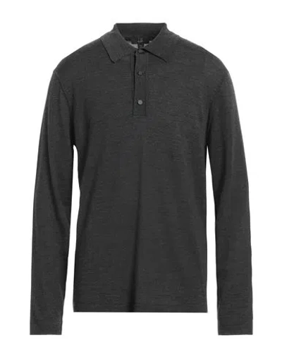 Dunhill Man Sweater Charcoal Size Xxl Merino Wool, Mulberry Silk In Grey