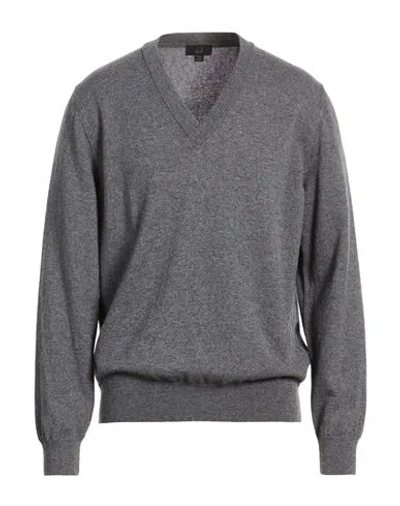 Dunhill Man Sweater Grey Size S Cashmere In Black