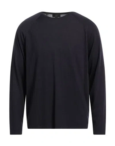 Dunhill Man Sweater Midnight Blue Size L Cashmere, Mulberry Silk