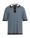 Dunhill Man Sweater Slate Blue Size Xl Silk, Cotton In Blue