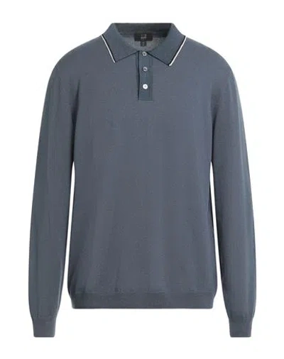 Dunhill Man Sweater Slate Blue Size Xxl Wool, Cashmere, Mulberry Silk