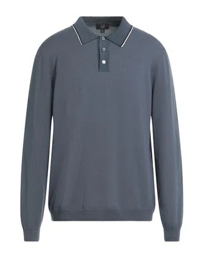 Dunhill Man Sweater Slate Blue Size Xs Wool, Cashmere, Mulberry Silk