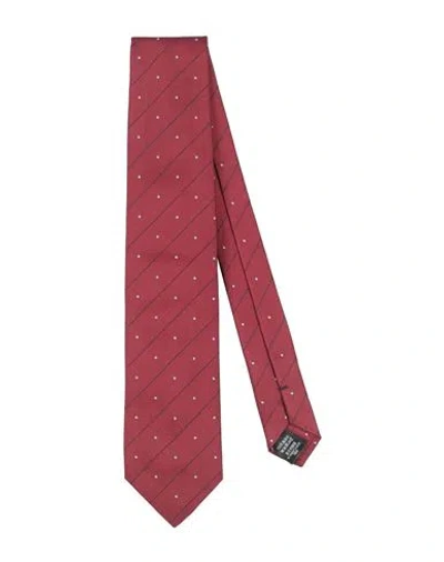 Dunhill Man Ties & Bow Ties Brick Size - Mulberry Silk In Red