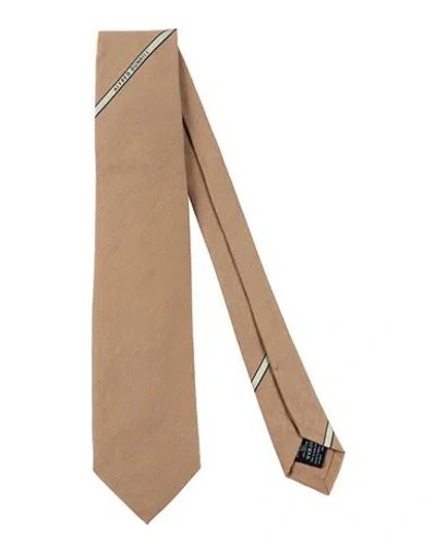 Dunhill Man Ties & Bow Ties Camel Size - Mulberry Silk, Cotton In Beige