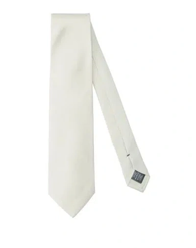 Dunhill Man Ties & Bow Ties Cream Size - Mulberry Silk, Linen In White