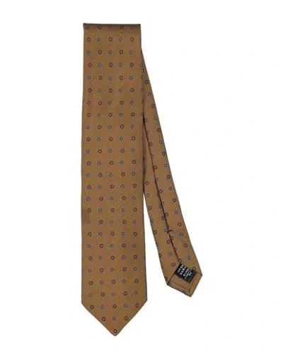 Dunhill Man Ties & Bow Ties Khaki Size - Silk In Beige