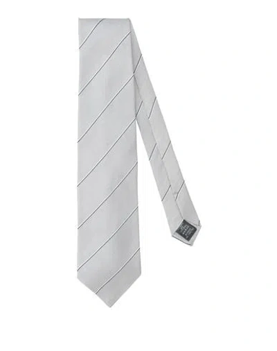 Dunhill Man Ties & Bow Ties Light Grey Size - Linen, Mulberry Silk In Gray